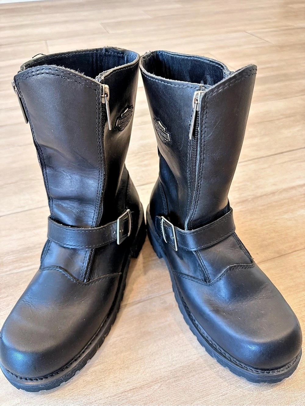 Harley-Davidson Black Leather Moto Boots
